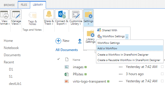 create workflow in sharepoint