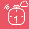 Alert notification icon with signal waves and number one indicator