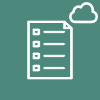 Checklist document with cloud icon representing Office 365 migration planning