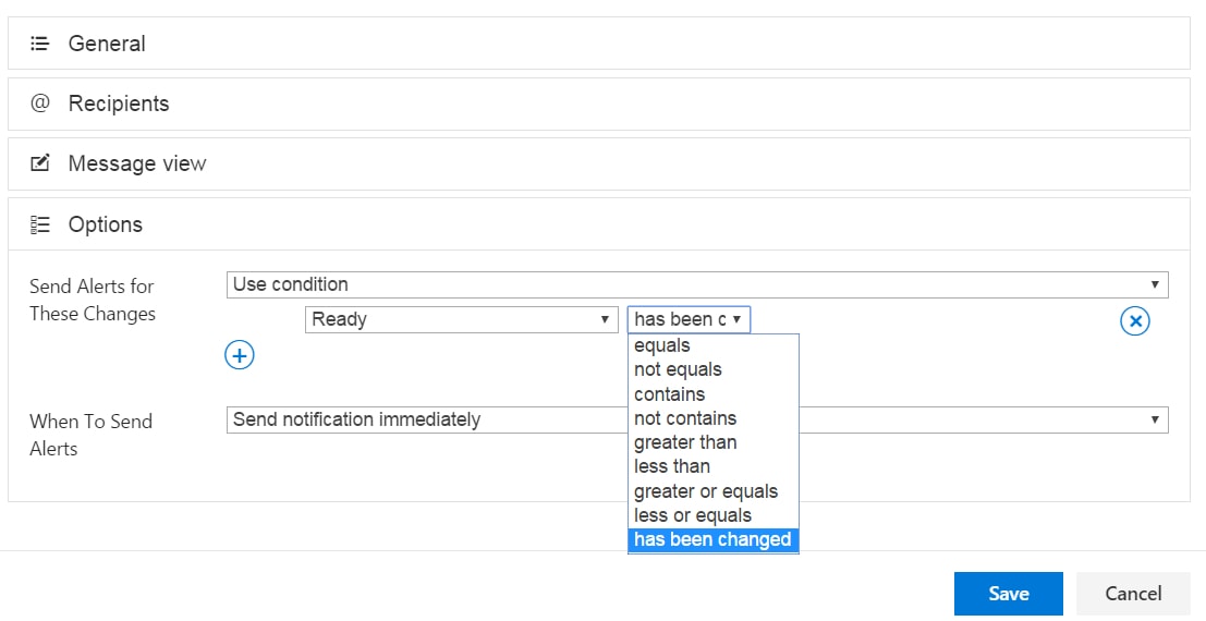Receive email alert about any changes of a specific field