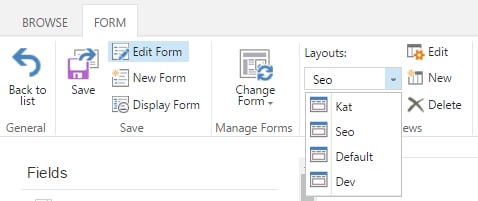 SharePoint form layouts for different users\\groups