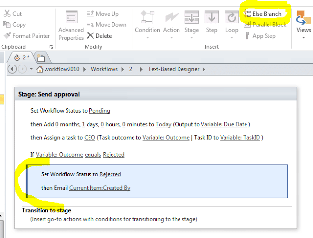 create a workflow in sharepoint 2013