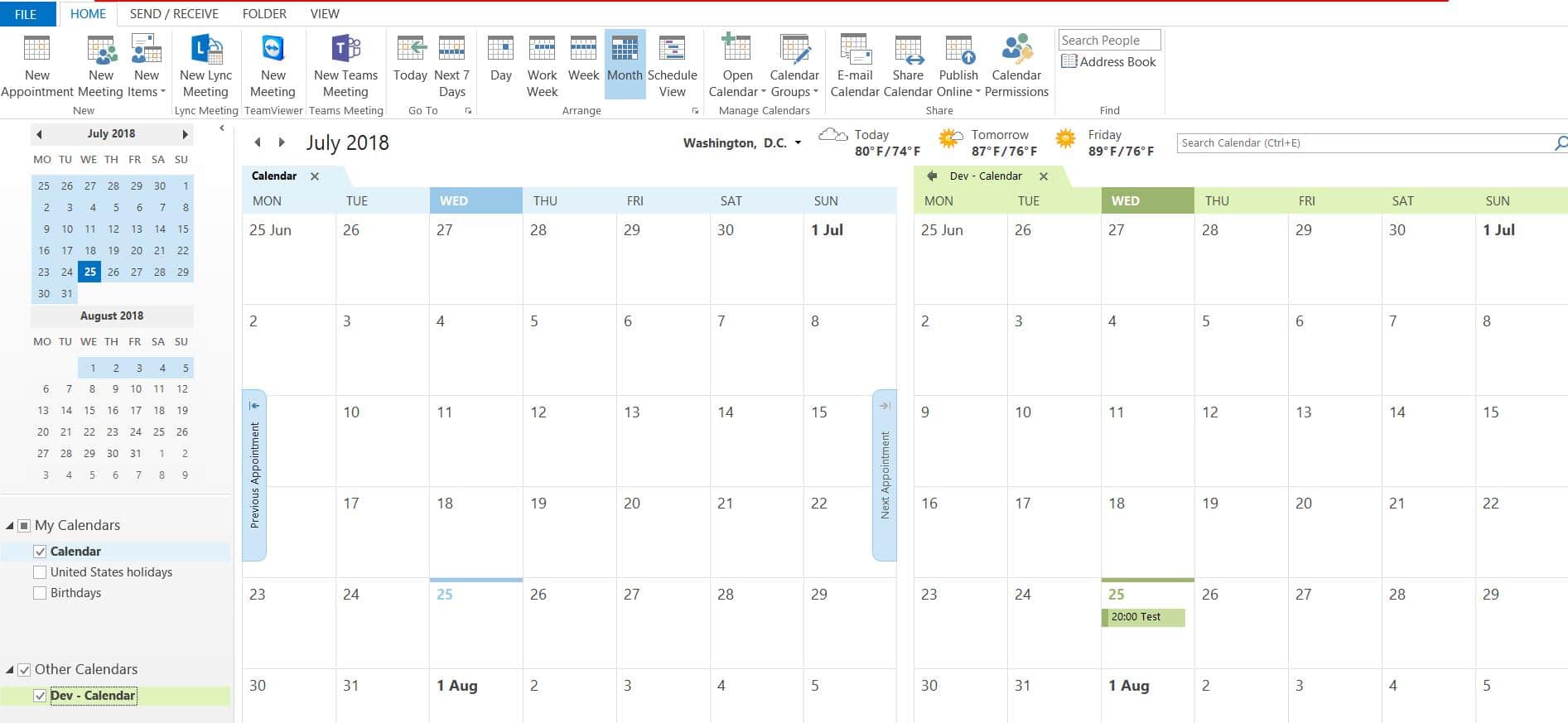 add sharepoint calendar to outlook