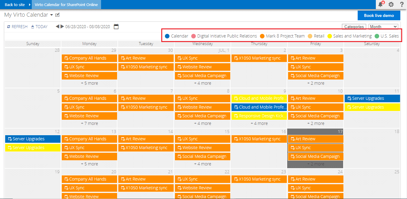 use your Virto Calendar for overlaying