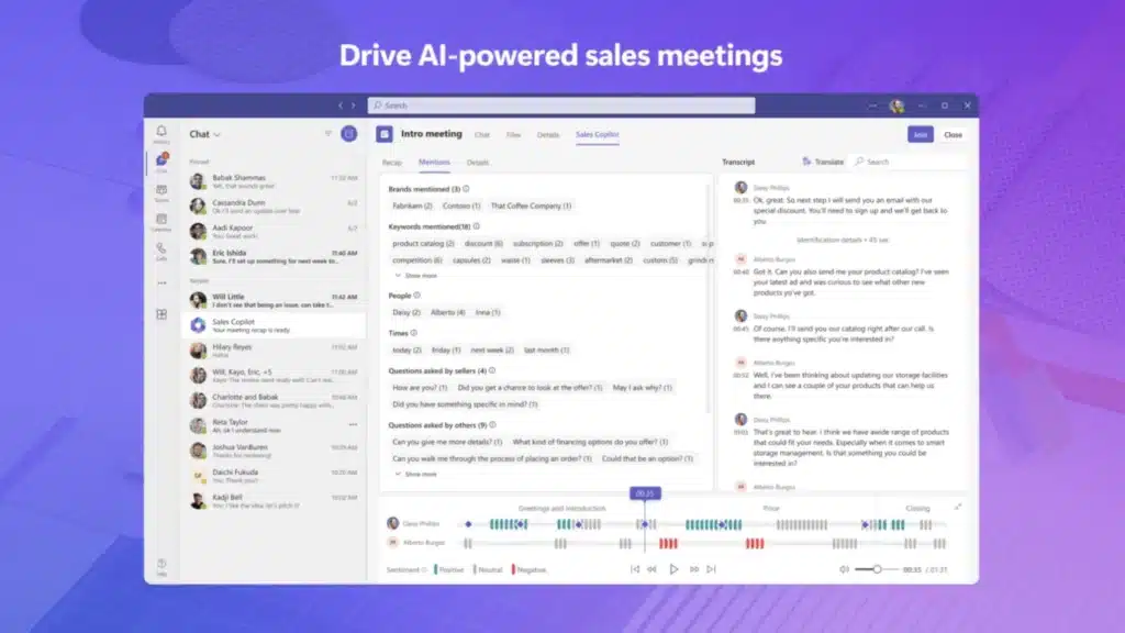 sales copilot for MS Teams