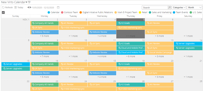 Customized Virto Calendar
