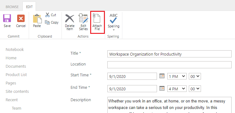 sharepoint calender