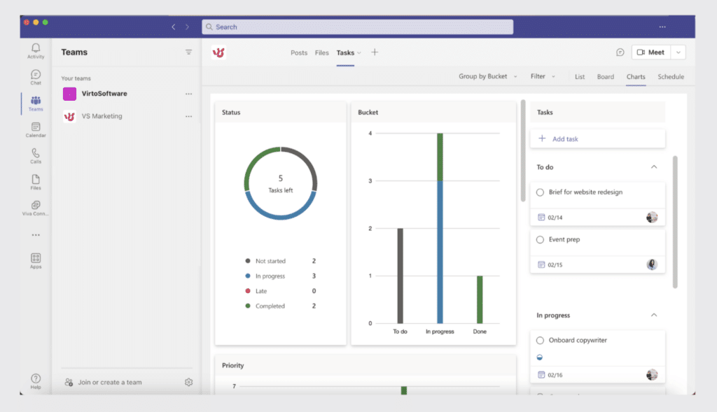 Gantt chart in Teams Planner