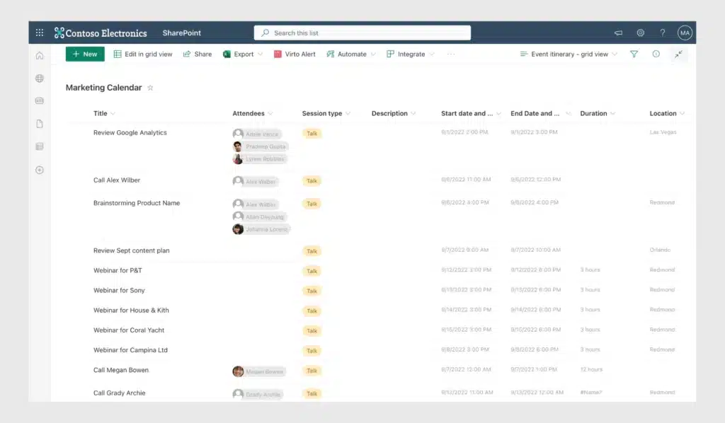 sharepoint calendar