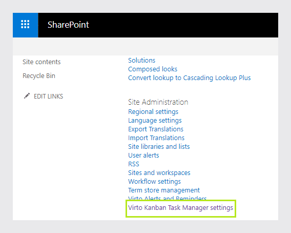 Kanban settings