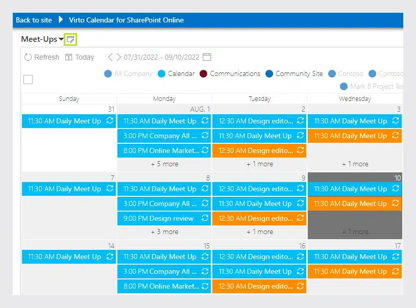 Virto calendar