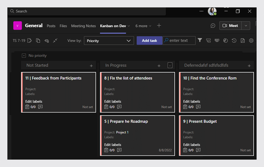 Virto Kanban Board Dark Theme