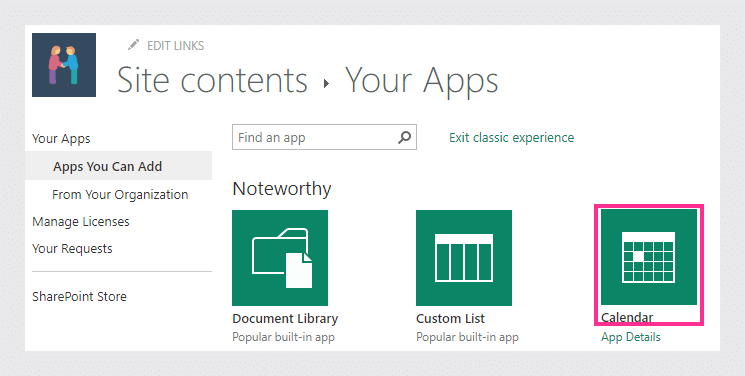 Calendar app