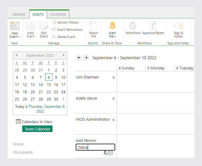 SharePoint Calendar