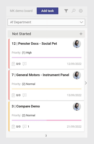 Kanban Board mobile version