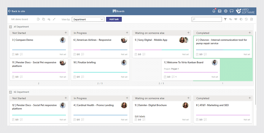 Virto Kanban Board new style