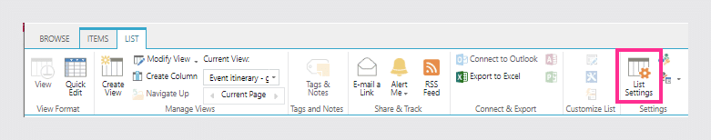 Default SharePoint List Views