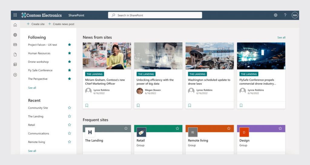 SharePoint hub