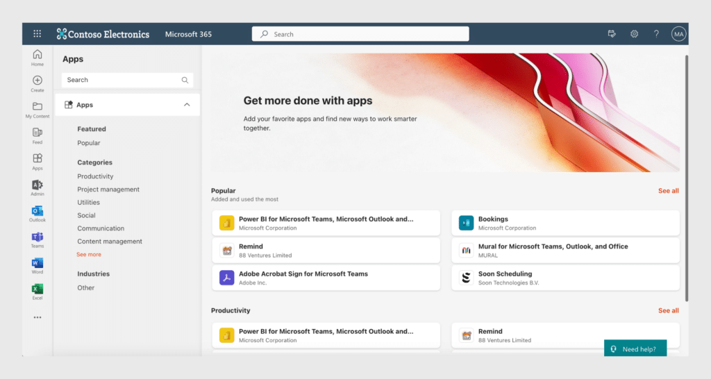 Apps in Microsoft 365 and SharePoint
