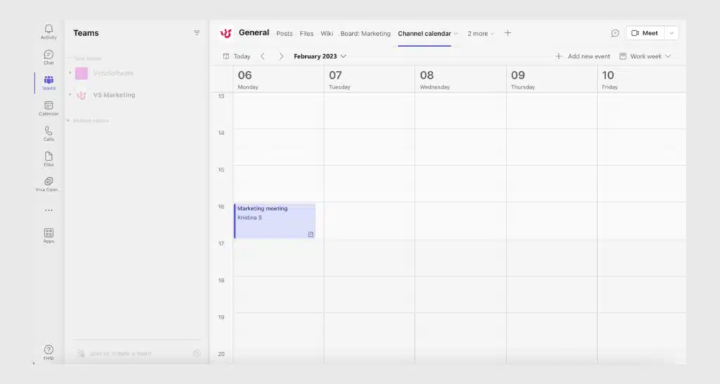 Microsoft Teams Channel Calendar\u00a0
