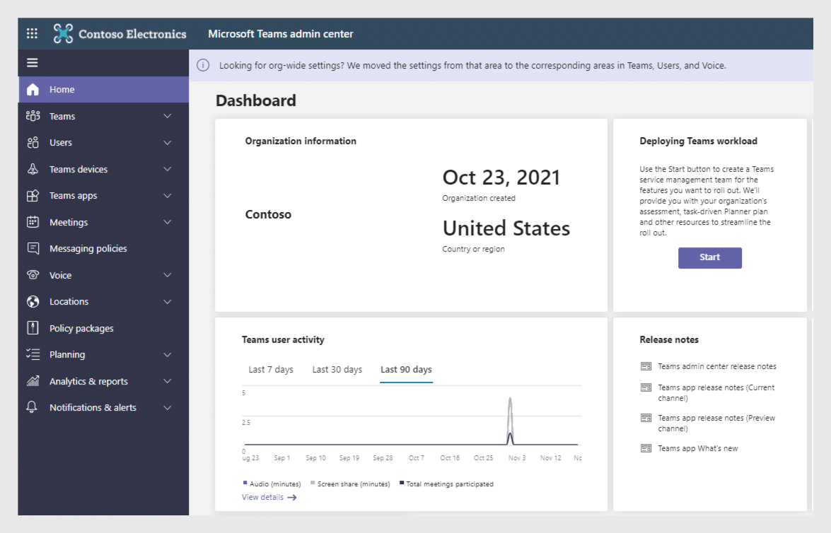microsoft teams admin center