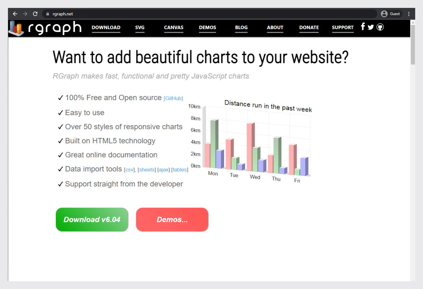 rgraph landing page