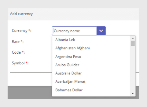 Default currency