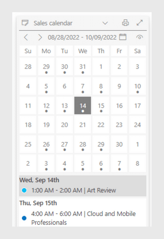 Virto Mini Calendar app