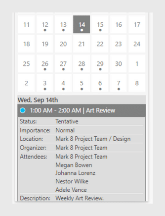 Virto Mini Calendar app