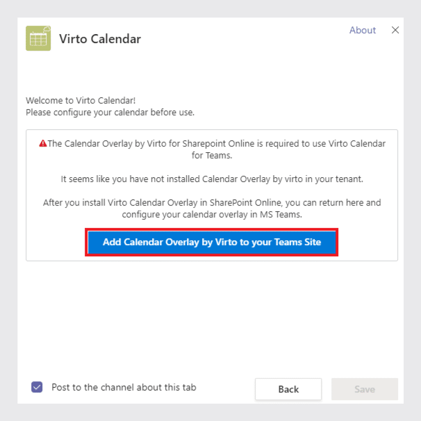 Add Calendar Overlay by Virto to your Teams Site