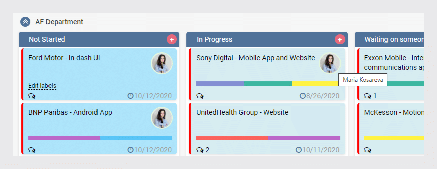 Tooltip for assigned users