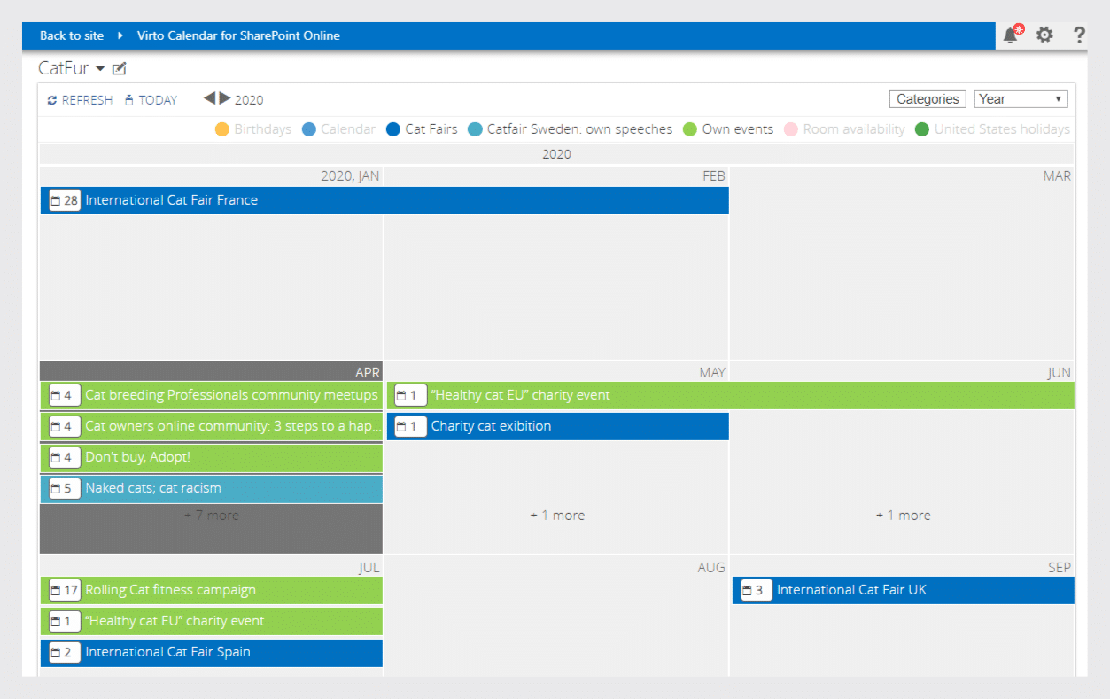 Virto Calendar for Sharepoint