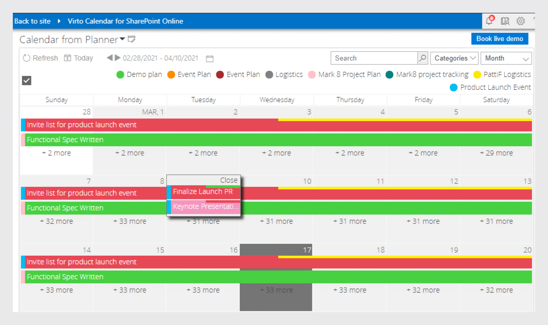 Display tasks from MS Planner