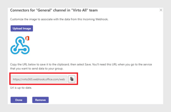  Add an Incoming Webhook - link in teams