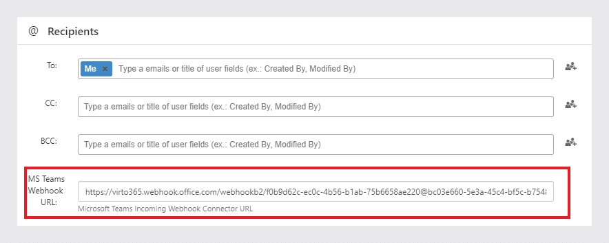 webhook Virto Alerts