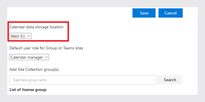 calendar data storage location