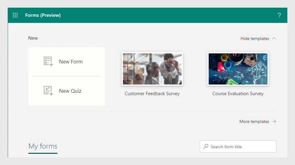 forms interface
