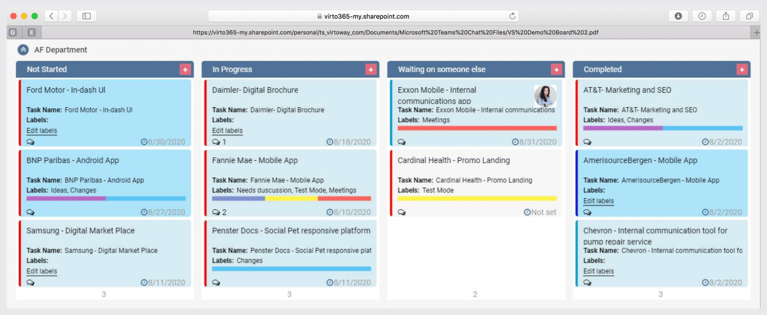 Kanban Board Save to PDF