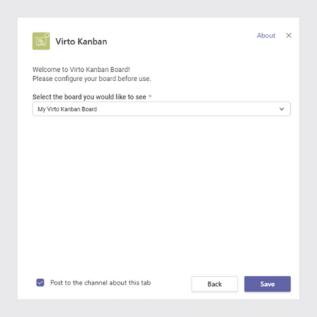 Choose the board which you’ve just created and click “Save”.