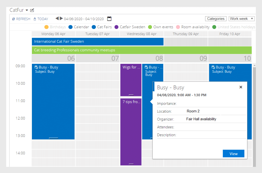 Virto Calendar Overlay