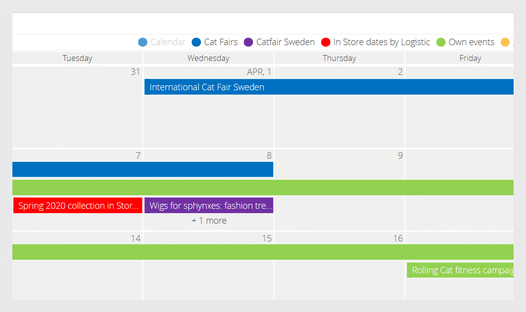 Virto Calendar weekly view