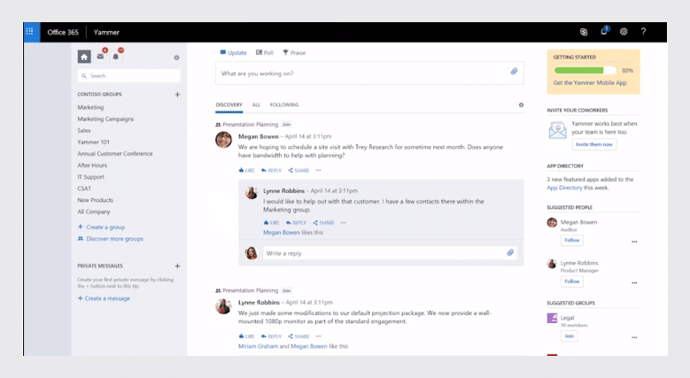 yammer interface
