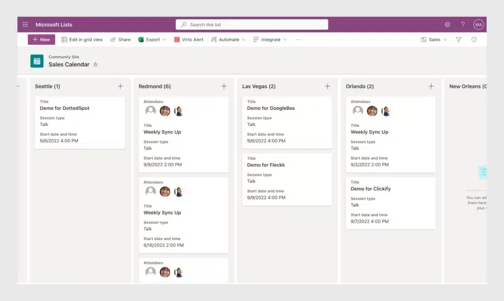 microsoft lists kanban