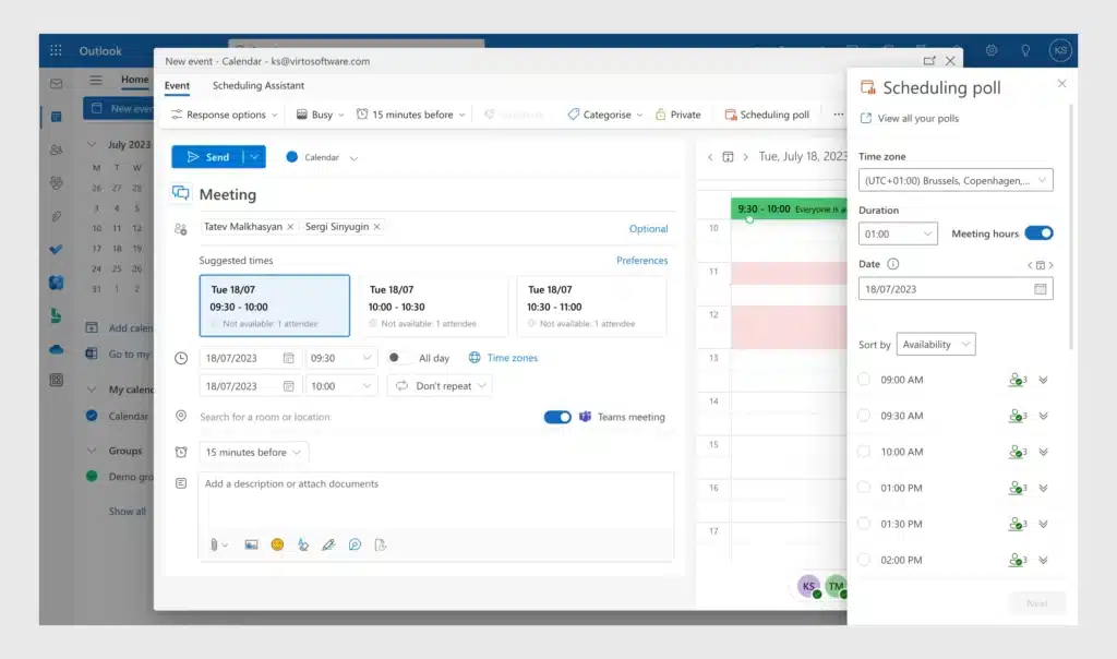 Scheduling poll in Office 365