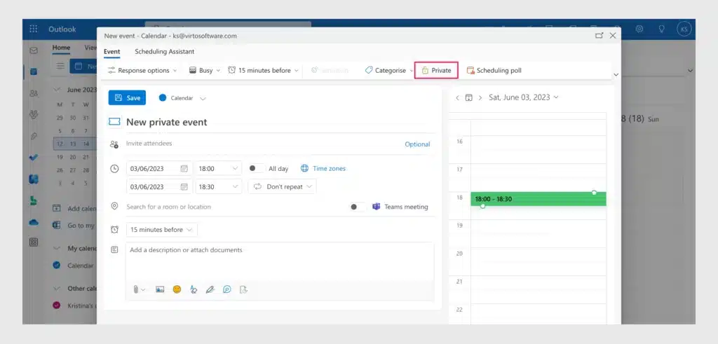 private event in office 365