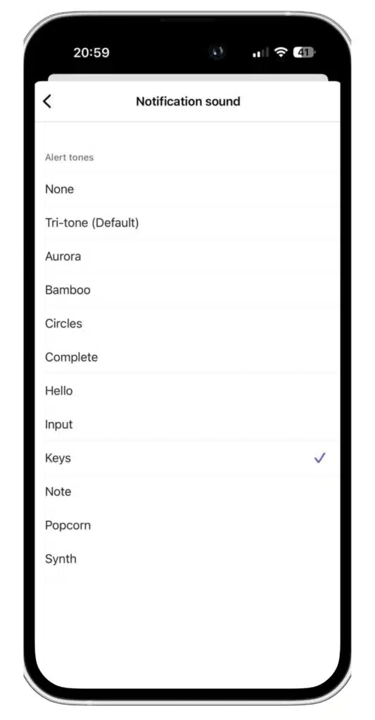 how to change Teams notification sound