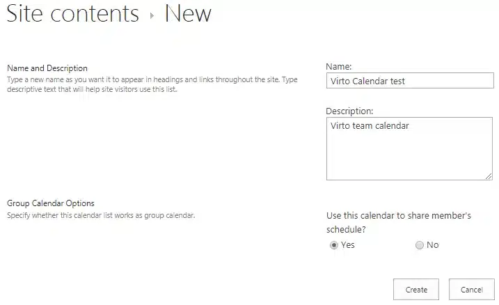 Site contents - new