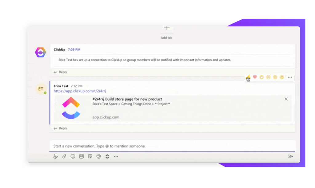 ClickUp in MS Teams