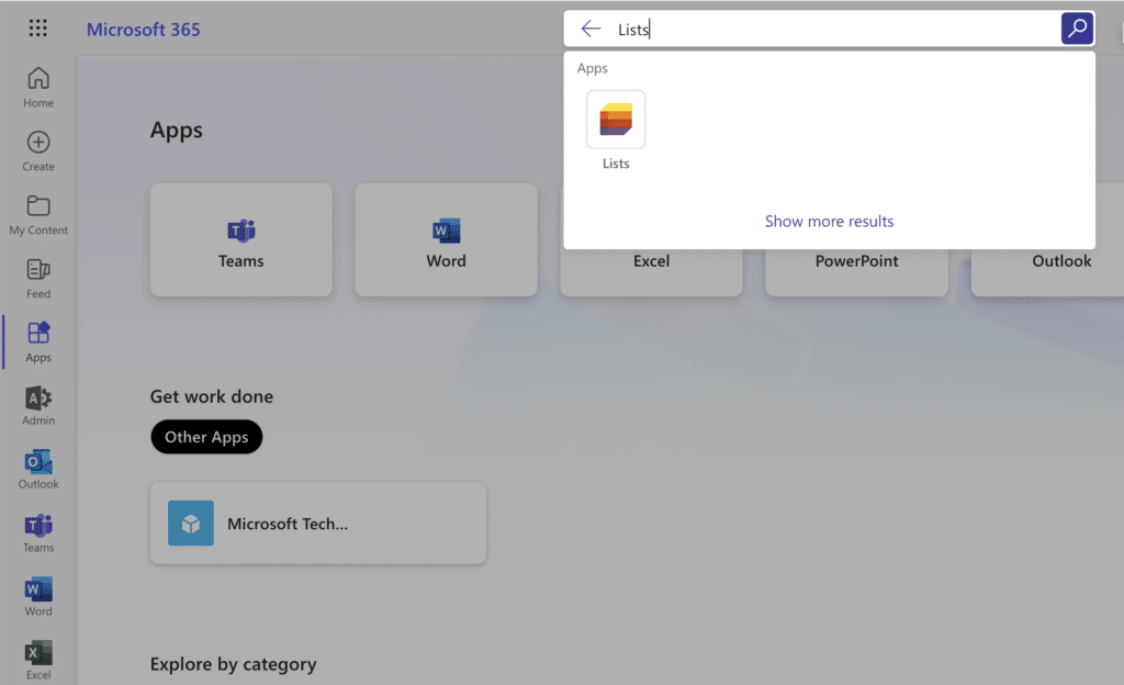 Lists app