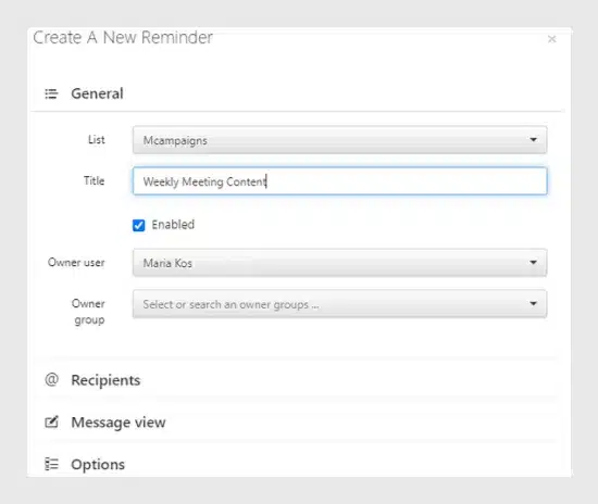 create a new reminder